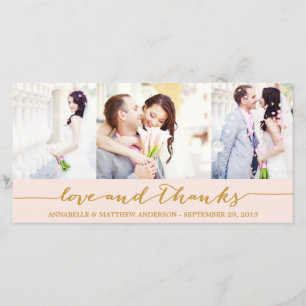 CALLIGRAPHY COLLAGE   WEDDING THANK YOU PHOTO CARD