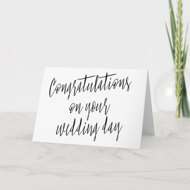 Calligraphy "Congratulations on your wedding day" Card (Front)