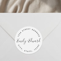 Calligraphy Couple Names Circular Wedding Address