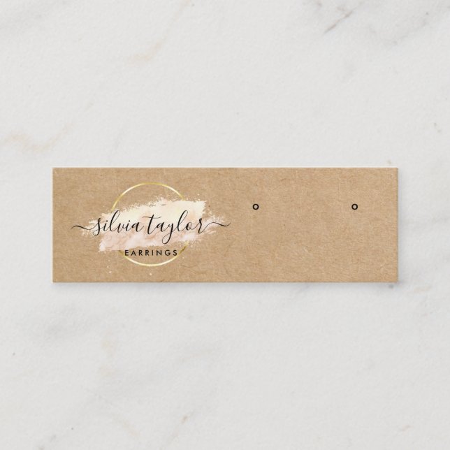 Calligraphy craft paper Earring display card (Front)