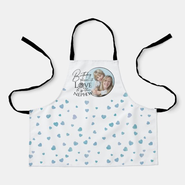 Calligraphy Custom Photo Birthday For Nephew Apron (Front)