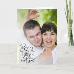 Calligraphy Custom Photo Birthday For Nephew Card