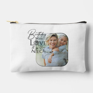 Calligraphy Custom Photo Birthday For  Niece Accessory Pouch