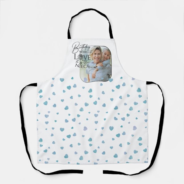 Calligraphy Custom Photo Birthday For  Niece Apron (Front)