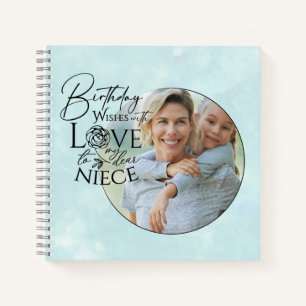 Calligraphy Custom Photo Birthday For  Niece Notebook