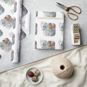Calligraphy Custom Photo Birthday For Niece Wrapping Paper