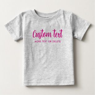 Calligraphy Custom Text Pic Template Heather Grey Baby T-Shirt