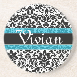 Calligraphy damask pattern coaster