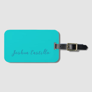 Calligraphy Dark Turquoise Professional Name Luggage Tag