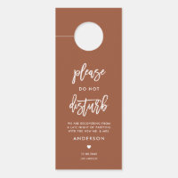 Calligraphy Do Not Disturb Terracotta Wedding