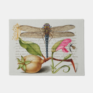 Calligraphy (Dragonfly, Carnation & Pear)  Doormat