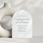 Calligraphy Dusty Blue Monogram Arch Wedding Invitation<br><div class="desc">Design feature elegant classic monogram calligraphy with formal basic font typography</div>