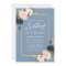 Calligraphy Dusty Blue Pink Floral Gold Frame