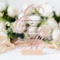 Calligraphy Dusty Pink Monogram Arch Wedding