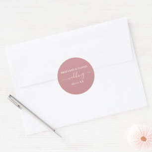 Calligraphy Dusty Rose Wedding Envelope Seals