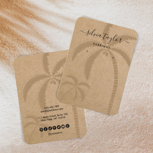 Calligraphy Earring Display Card Beach Palm Tree
