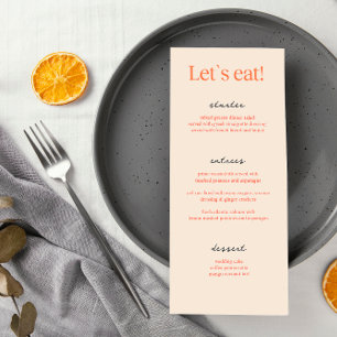 Calligraphy Elegant Beige Wedding Menu Cards