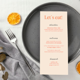 Calligraphy Elegant Beige Wedding Menu Cards