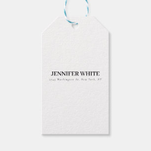Calligraphy Elegant Black & White Bold Retro Gift Tags