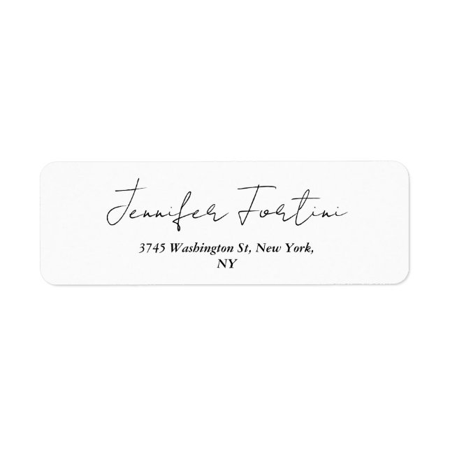 Calligraphy Elegant Black & White Plain Simple Lab (Front)