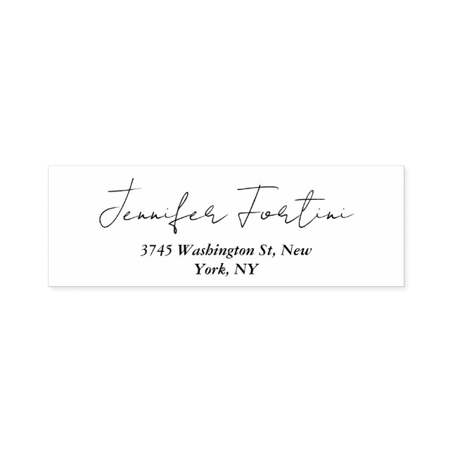 Calligraphy Elegant Black & White Plain Simple Lab Self-inking Stamp (Design)