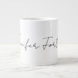 Calligraphy Elegant Black & White Plain Simple Large Coffee Mug<br><div class="desc">Looking for a beautiful calligraphy with an aesthetic handwriting? This simple,  eye-catching design is for you. This product,  specially designed for marriage and family name use,  immediately impresses those who see it. The fine and tasteful design will immediately reflect the quality of your relationship and family.</div>