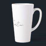 Calligraphy Elegant Black & White Plain Simple Latte Mug<br><div class="desc">Looking for a beautiful calligraphy with an aesthetic handwriting? This simple,  eye-catching design is for you. This product,  specially designed for marriage and family name use,  immediately impresses those who see it. The fine and tasteful design will immediately reflect the quality of your relationship and family.</div>