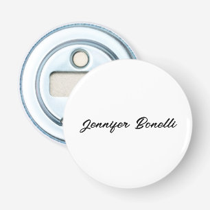 Calligraphy Elegant Black White Plain Simple Name Bottle Opener