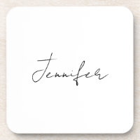 Calligraphy Elegant Black White Plain Simple Name
