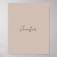 Calligraphy Elegant Black White Plain Simple Name