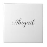Calligraphy Elegant Black White Plain Simple Name Tile<br><div class="desc">Looking for a beautiful calligraphy with an aesthetic handwriting? This simple,  eye-catching design is for you. This product immediately impresses those who see it. The fine and tasteful design will immediately reflect the quality of your relationship and family.</div>