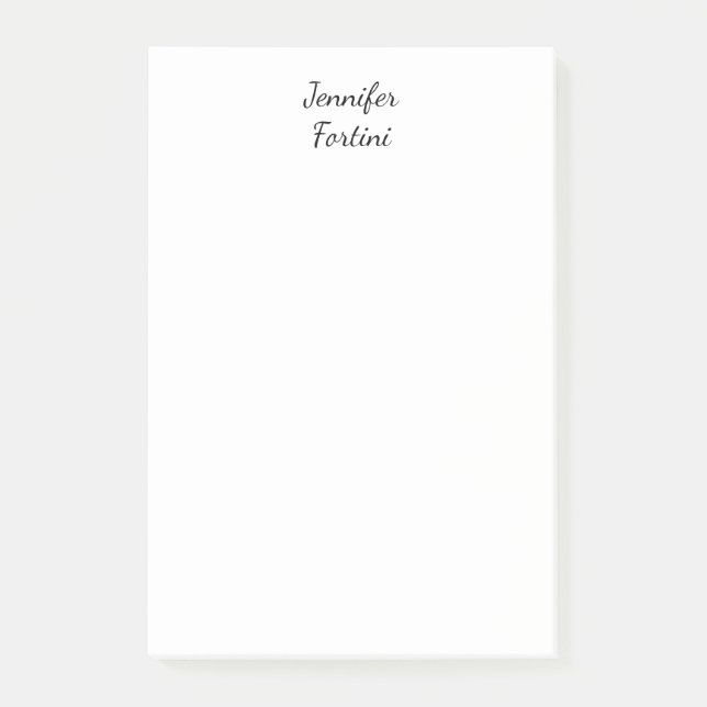 Calligraphy Elegant Black & White Plain Simple Post-it Notes (Front)
