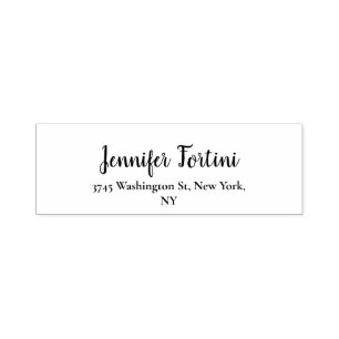 Calligraphy Elegant Black & White Plain Simple Self-inking Stamp