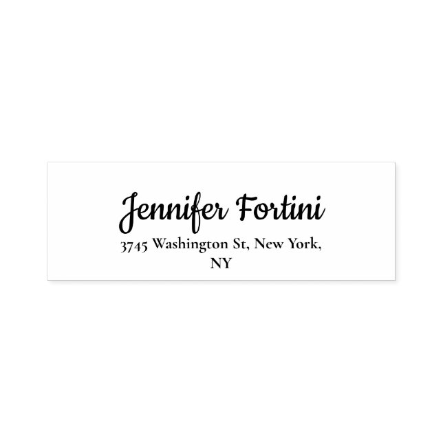 Calligraphy Elegant Black & White Plain Simple Self-inking Stamp (Design)