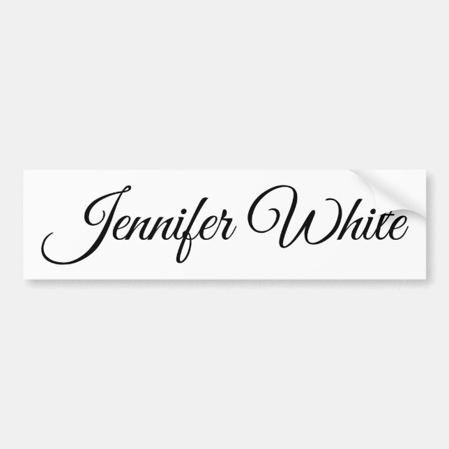 Calligraphy Elegant Black & White Retro Bumper Sticker (Front)
