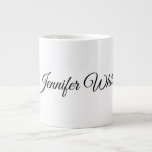 Calligraphy Elegant Black & White Retro Large Coffee Mug<br><div class="desc">Looking for a beautiful calligraphy with an aesthetic handwriting? This simple,  eye-catching design is for you. This product,  specially designed for marriage and family name use,  immediately impresses those who see it. The fine and tasteful design of the label will immediately reflect the quality of your relationship and family.</div>