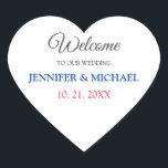 Calligraphy Elegant Black & White Welcome Wedding Heart Sticker<br><div class="desc">Looking for a beautiful calligraphy with an aesthetic handwriting? This simple,  eye-catching design is for you. This design,  specially made for marriage and family name use,  immediately impresses those who see it. The fine and tasteful design of the label will immediately reflect the quality of your relationship and family.</div>
