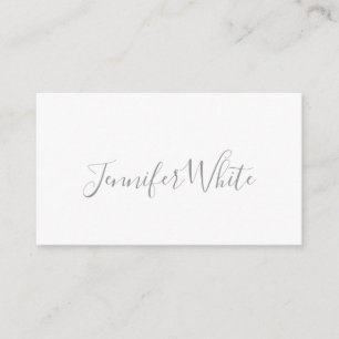 Calligraphy Elegant Bold Retro Gray White Name Enclosure Card