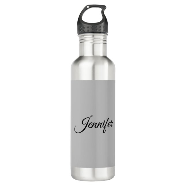 Calligraphy Elegant Bold Retro Grey 710 Ml Water Bottle (Front)
