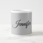 Calligraphy Elegant Bold Retro Grey Large Coffee Mug<br><div class="desc">This product was very good and I love how easy it is for customise design. The design was very simple so I'm very pleased when I create.</div>