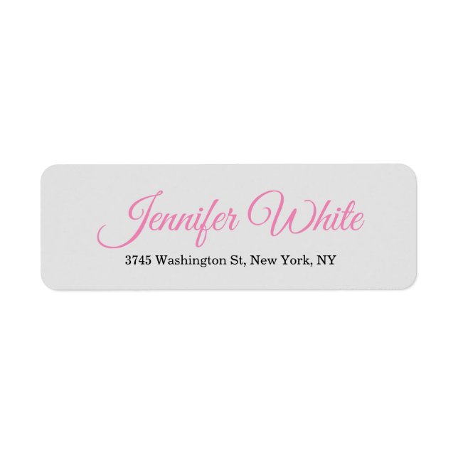 Calligraphy Elegant Bold Retro Grey Pink (Front)