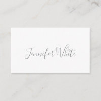Calligraphy Elegant Bold Retro Grey White Name