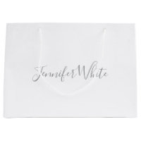 Calligraphy Elegant Bold Retro Grey White Name
