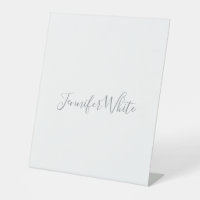 Calligraphy Elegant Bold Retro Grey White Name