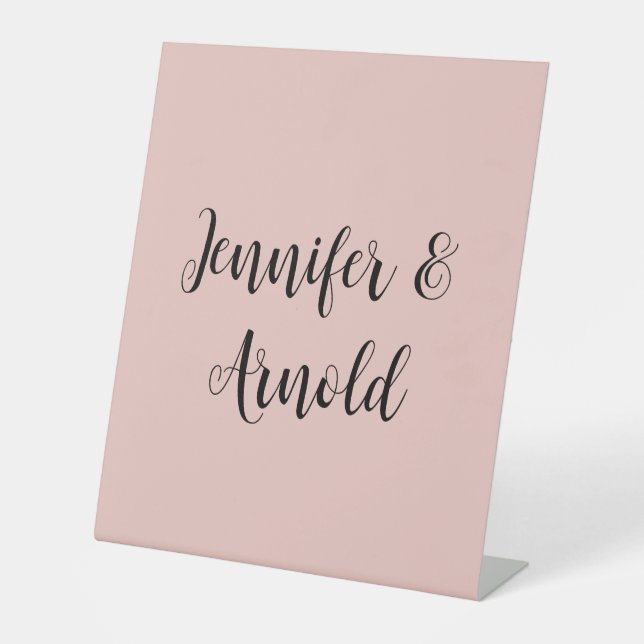 Calligraphy Elegant Cute Plain Pedestal Sign (Front)