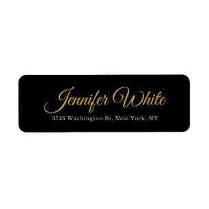 Calligraphy Elegant Gold & Black Bold Retro Name