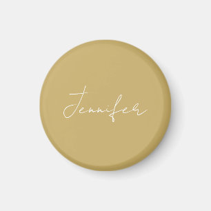 Calligraphy Elegant Gold Colour Plain Simple Name Magnet