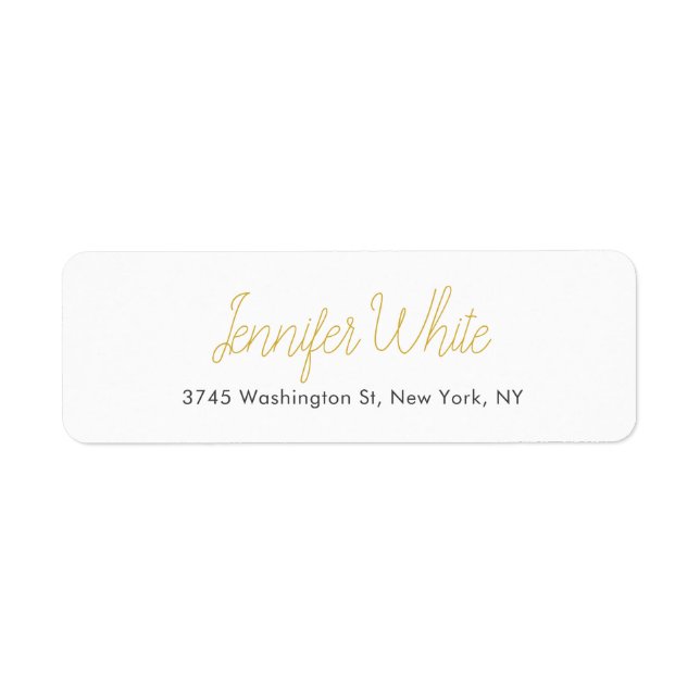 Calligraphy Elegant Gold & White Bold Retro Name (Front)