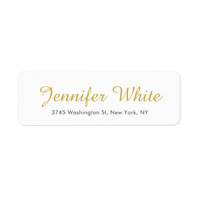 Calligraphy Elegant Gold & White Bold Retro Name (Front)
