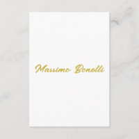 Calligraphy Elegant Gold White Plain Simple Name